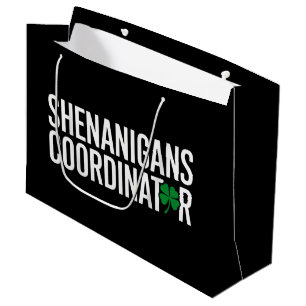 Sacola Para Presentes Grande Coordenador de Travessuras do Dia de São Patrício