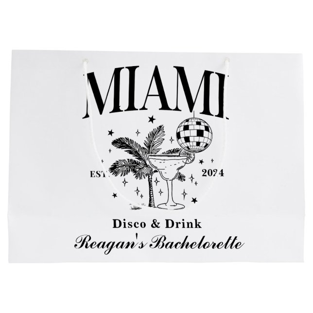 Sacola Para Presentes Grande Coquetel Retroativo Personalizado Bachelorette Pre (Verso)