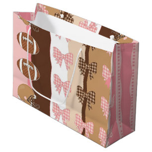 Sacola Para Presentes Grande Coquette Futebol Laços Estampa de Leopardo (11)