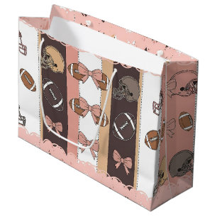 Sacola Para Presentes Grande Coquette Futebol Laços Estampa de Leopardo (6)