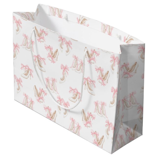 Sacola Para Presentes Grande Coquette Shoes Pattern  (Verso inclinado)
