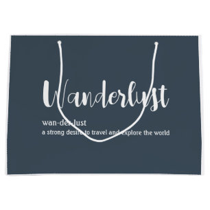 Sacola Para Presentes Grande Cor azul da cinza branca definição de Wanderlust