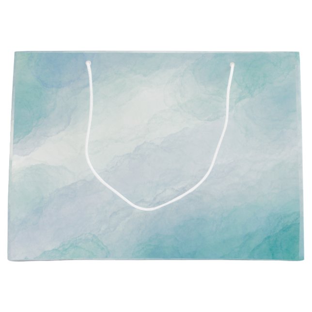 Sacola Para Presentes Grande Cor da água azul (Frente)