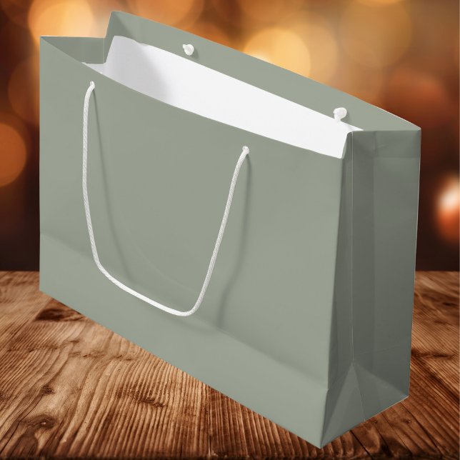 Sacola Para Presentes Grande Cor Sólida do Deserto Sage (Criador carregado)