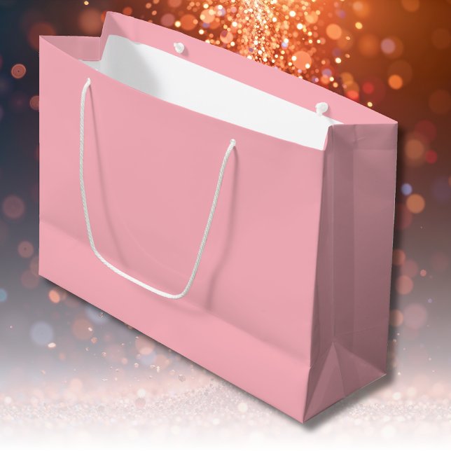 Sacola Para Presentes Grande Cor Sólida Rosa Esbranquiçada da Tendência | Elega (Criador carregado)