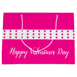 Sacola Para Presentes Grande Coração cor-de-rosa brilhante acentuado