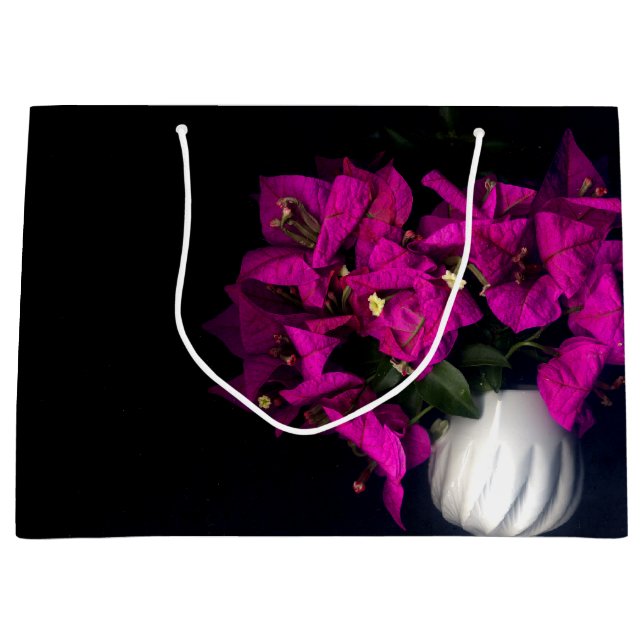 Sacola Para Presentes Grande "Coração rosa no preto" (Frente)