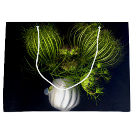 Sacola Para Presentes Grande "Coração verde no preto"