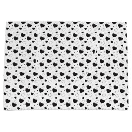 Sacola Para Presentes Grande Corações brilhantes negros e lindos padrões românt