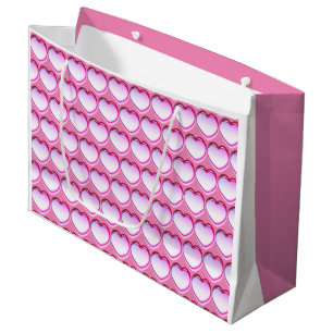 Sacola Para Presentes Grande Corações Cor-de-Rosa Divertidos -