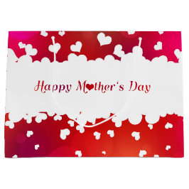 Sacola Para Presentes Grande Corações felizes bonitos do dia das mães