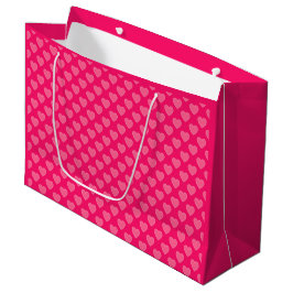 Sacola Para Presentes Grande Corações Rosa