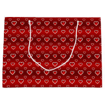 Corações Vermelho e Branco 3D Padrão