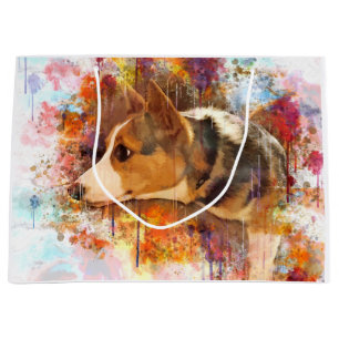 Sacola Para Presentes Grande Corgi de relaxamento de Galês do Pembroke