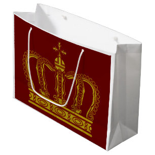 Sacola Para Presentes Grande Coroa dourada + seus fundo & ideias