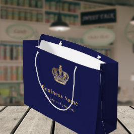 Sacola Para Presentes Grande Coroa real ouro azul marinho comercial