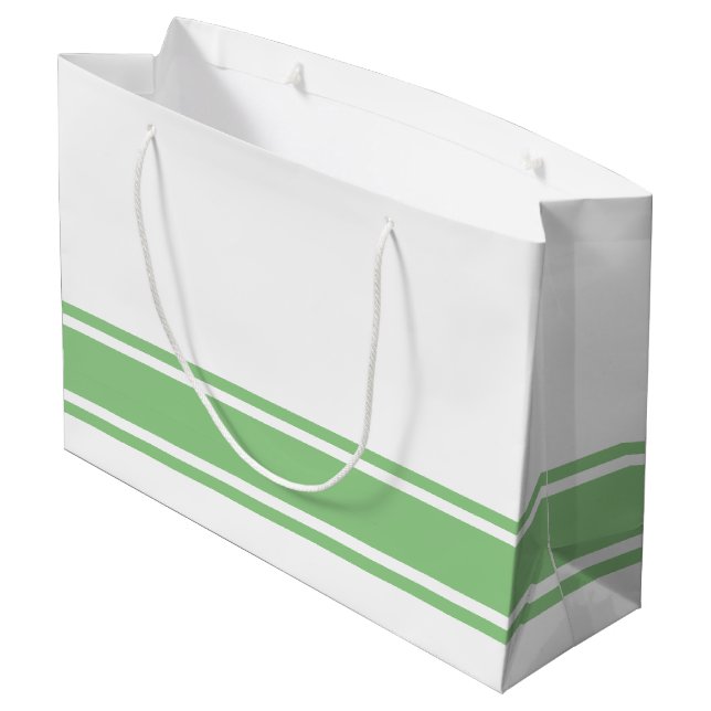 Sacola Para Presentes Grande Corridas Verdes Clássicas Em Branco (Verso inclinado)