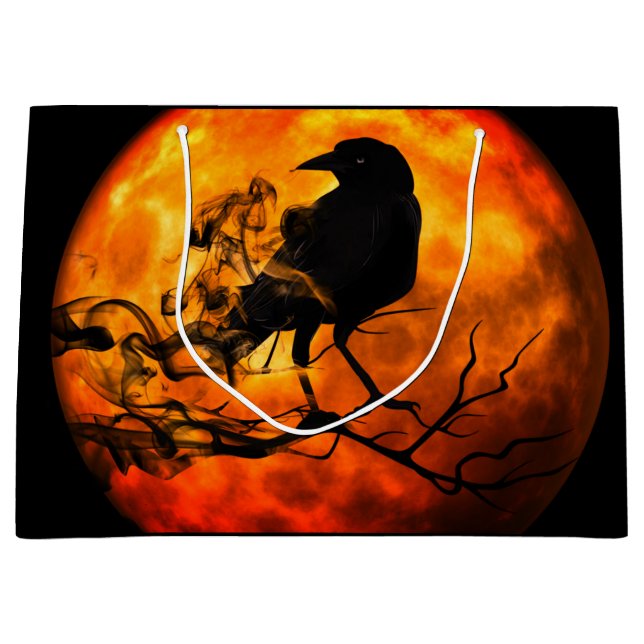 Sacola Para Presentes Grande Corvo noturno das bruxas (Frente)