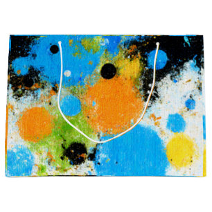 Sacola Para Presentes Grande Cosmic Chromatic Splatter: Abstract Orbit