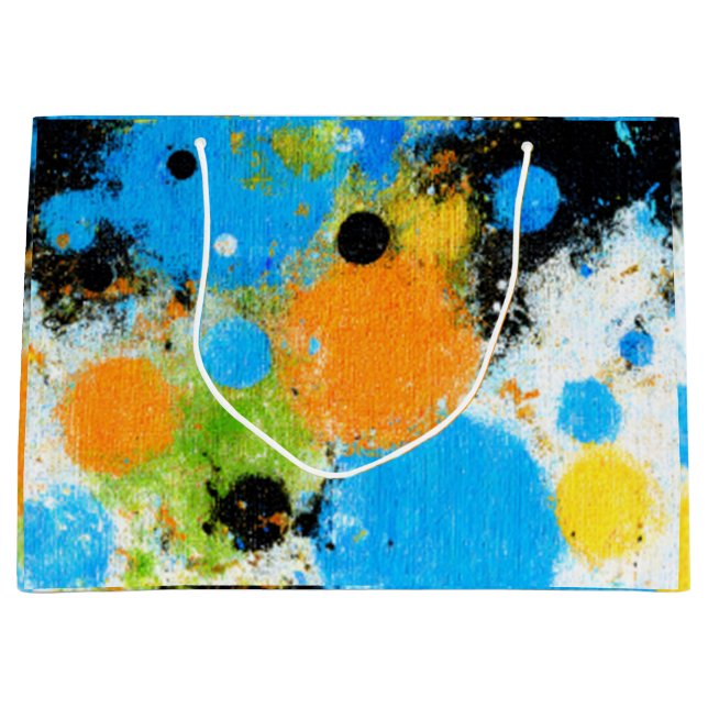 Sacola Para Presentes Grande Cosmic Chromatic Splatter: Abstract Orbit (Frente)