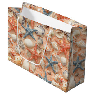 Sacola Para Presentes Grande Costeira russa - Conchas, Starfish, Recife (8)