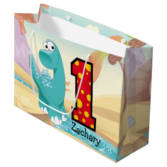 Sacola Para Presentes Grande Costume adorável do partido de primeiro (Frente inclinada)