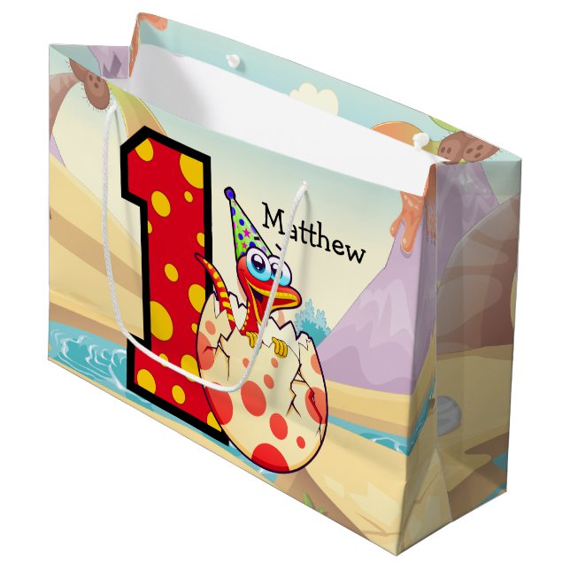 Sacola Para Presentes Grande Costume do partido de primeiro aniversario do (Frente inclinada)