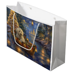 Sacola Para Presentes Grande Coton De Tulear Natal Festivo Voyage