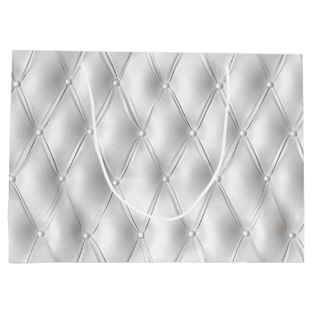 Sacola Para Presentes Grande Couro branco romântico (Verso)