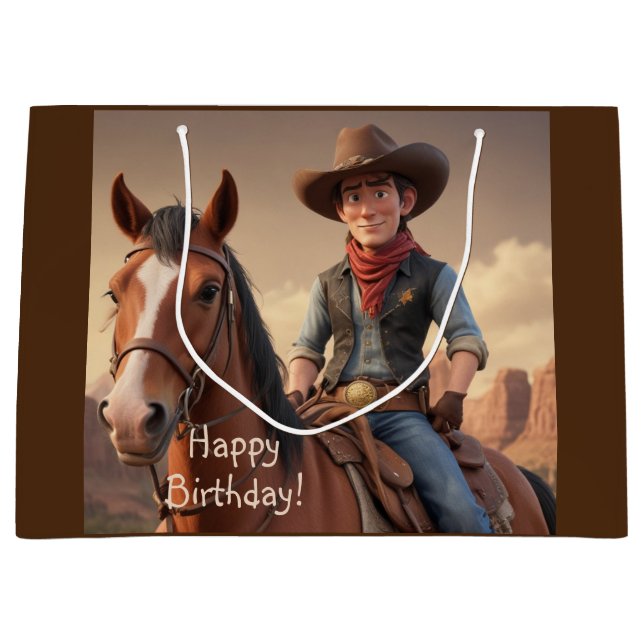 Sacola Para Presentes Grande Cowboy (Frente)