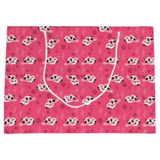 Sacola Para Presentes Grande Cowgirl Boots & Cactus Western Pattern