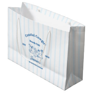 Sacola Para Presentes Grande Cowgirl costeira Blue Ocean Bachelorette fim de se