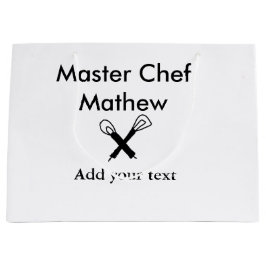 Sacola Para Presentes Grande Cozinha de mestre chef padaria cozinheira adiciona