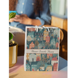 Sacola Para Presentes Grande Cozy Hygge Village Nordic Folart, costume