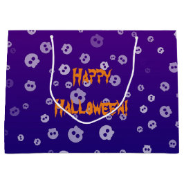 Sacola Para Presentes Grande Crânios de Halloween