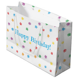 Sacola Para Presentes Grande Crayon bolsa regalo "Happy Birthday"