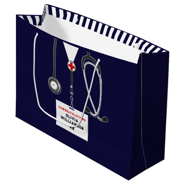 Sacola Para Presentes Grande Creative Nurse Graduation Large Gift Bag (Frente inclinada)