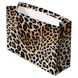 Sacola Para Presentes Grande Creme Black Leopardo Print