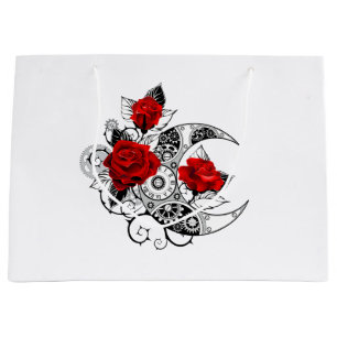 Sacola Para Presentes Grande Crescente Mecânico com Rosas vermelhas