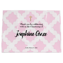 Sacola Para Presentes Grande Criança Dourada Rosa Personalizada