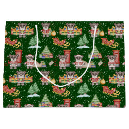 Sacola Para Presentes Grande Crianças Bebidas Festivas Festivas Cuecas de Natal