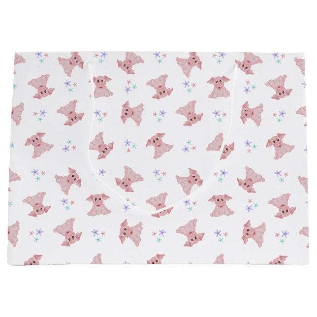 Sacola Para Presentes Grande Crianças de aniversário de quintal, pintadas e bon (Frente)