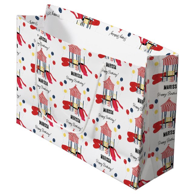 Sacola Para Presentes Grande Crianças de Playground Meninos Meninas Aniversário (Frente inclinada)