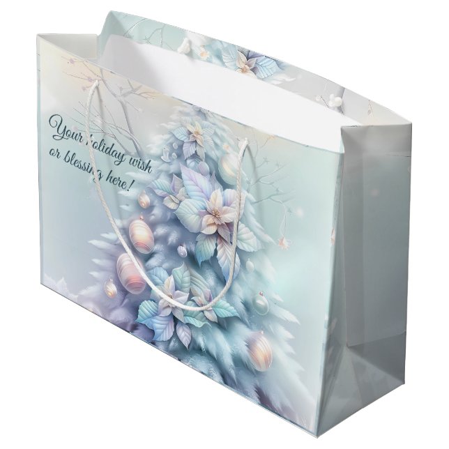 Sacola Para Presentes Grande Crie a sua árvore de Poinsettias Iridescentes (Verso inclinado)