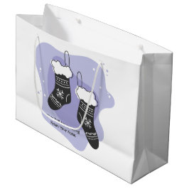 Sacola Para Presentes Grande Crie o seu próprio Natal em Púrpura