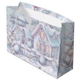 Sacola Para Presentes Grande Crie Seu Próprio Algodão Iridescente De Neve De In