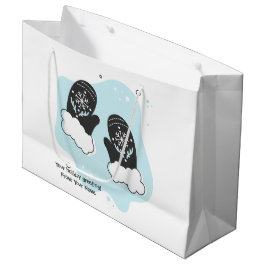 Sacola Para Presentes Grande Crie seu próprio retrorreflector Mittens Natal Azu