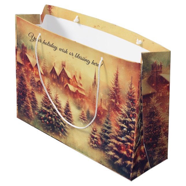 Sacola Para Presentes Grande Crie seu próprio saco quente de Fazenda da árvore  (Verso inclinado)