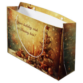 Sacola Para Presentes Grande Crie sua árvore de Natais vintages quentes