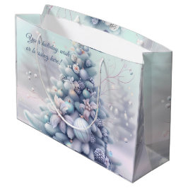 Sacola Para Presentes Grande Crie sua própria árvore de Natal do Pastel Poinset